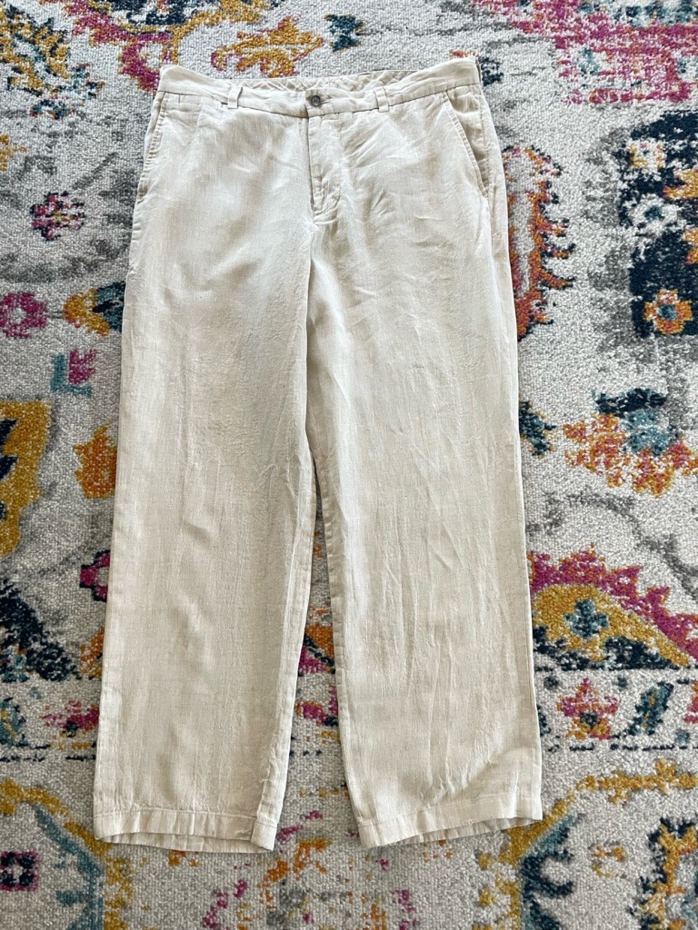2 for $20! Tasso Elba Beige 100% Linen Pants Beach Resort 32 x 27
